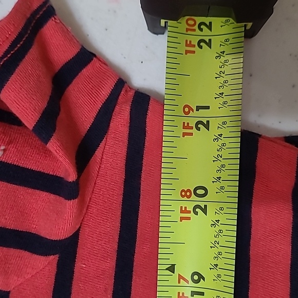 Nautica women's open sleeve top with coral and navy stripe design size XL - Picture 6 of 7